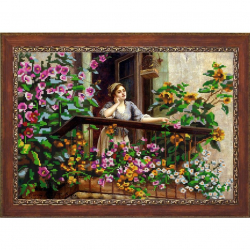 Рисунок на ткани (Бисер) КОНЁК арт. 9743 На балконе 29х39 см