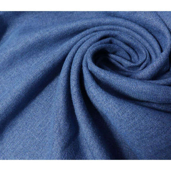 Ткань Джинс 213 г/м? 80% полиэстер, 15% вискоза, 5% спандекс шир.150 см арт.Р.11092.02 цв.02 голубой уп.25м