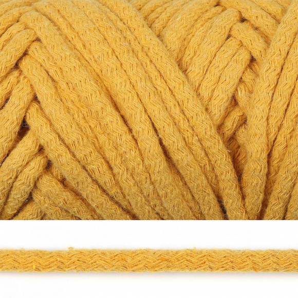 Шнур круглый х/б 08мм с наполнителем цв.1302 горчичный уп.50м