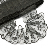 Кружево капрон KRUZHEVO арт.TBY 30011 шир.65мм цв.039 черный уп.13,7м