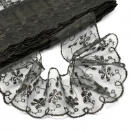 Кружево капрон KRUZHEVO арт.TBY 30011 шир.65мм цв.039 черный уп.13,7м