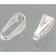 50879_Замок для кулона "Петелька" металлический, серебристый, 15 х 10 мм
