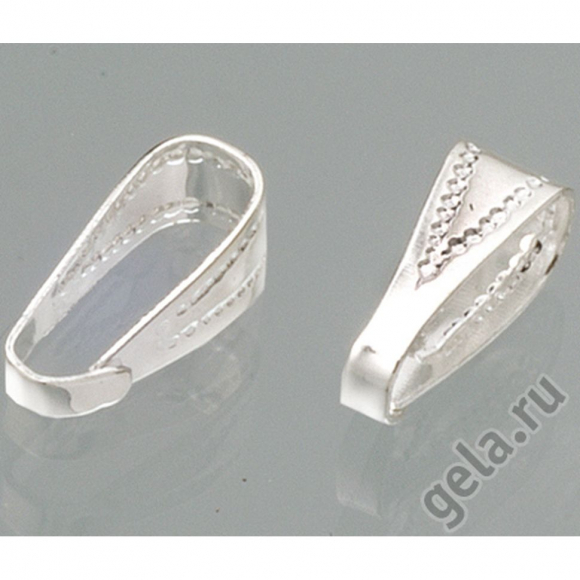 50879_Замок для кулона "Петелька" металлический, серебристый, 15 х 10 мм