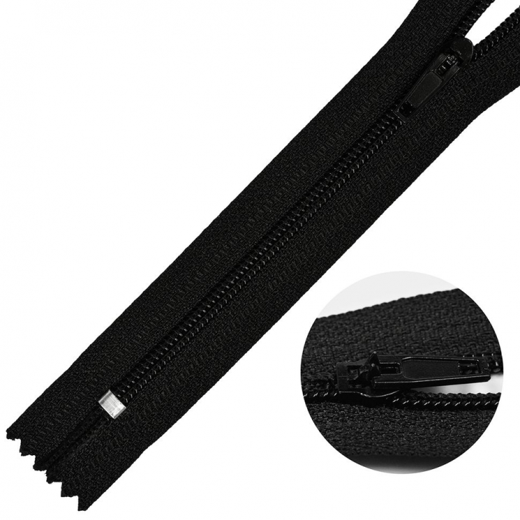 Молния MaxZipper брючная №4 замок полуавтомат, 18см н/р цв.F322 черный уп.100шт