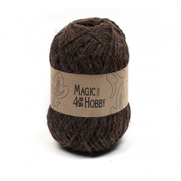 Пряжа для вязания Magic 4 Hobby (80% шерсть, 20% акрил) 5х100г/125м цв. коричневый