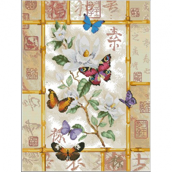 Набор для вышивания DIMENSIONS арт.DMS-35063 Сверкающие бабочки 30х41 см