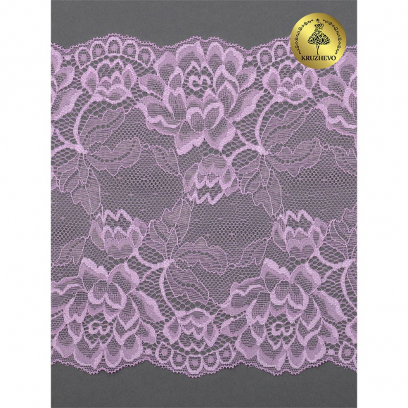Кружево-стрейч KRUZHEVO арт.TBY.L838 шир.180мм цв.165 нежная сирень уп.25м