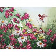 Набор для вышивания бисером ПАУТИНКА арт.Б-1297 Колибри и ромашки 38х28 см Набор для вышивания бисером ПАУТИНКА арт.Б-1297 Колибри и ромашки 38х28 см
