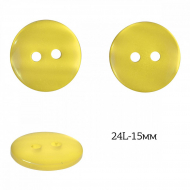 Пуговицы пластик арт.TBY.377.15.PLY цв.св.желтый перламутр, 24L-15мм, 2 прокола, 200шт