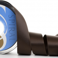 18887_Лента атласная двусторонняя SAFISA, 15 мм, 25 м, цвет 17, коричневый темный