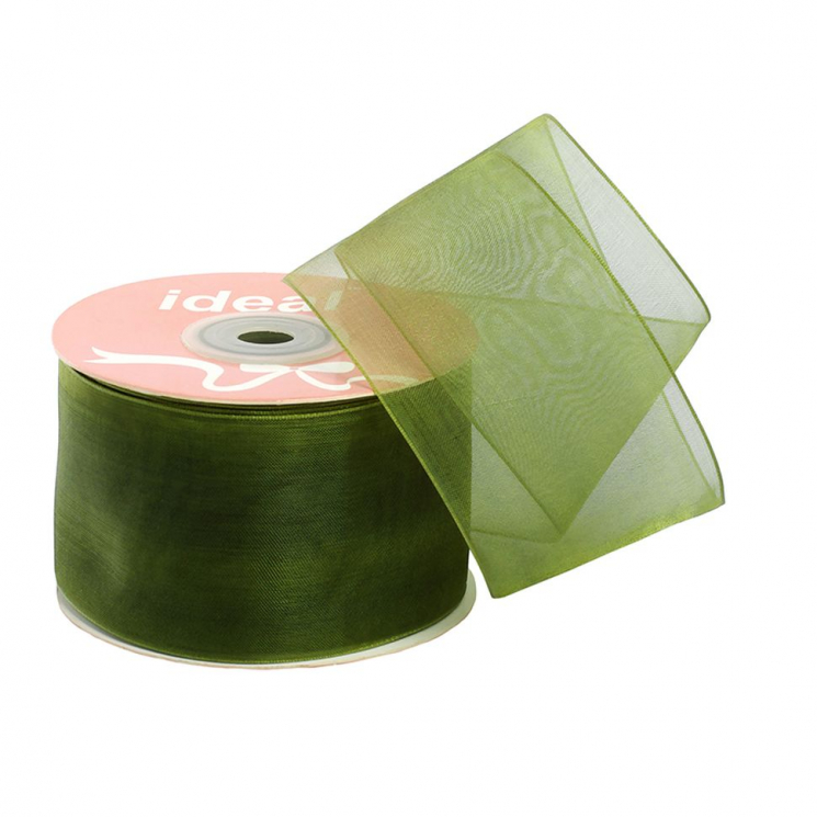 Лента капрон (органза) IDEAL шир.50мм цв.1050 хаки уп.27,4 м