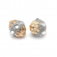 Бусины Этника TESORO арт. TS.A2675 цв.3 серый 21х18 мм in ?2 мм