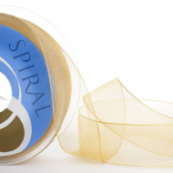 19268_Лента органза SAFISA 15 мм, 25 м, цвет 54, бежево-золотистый