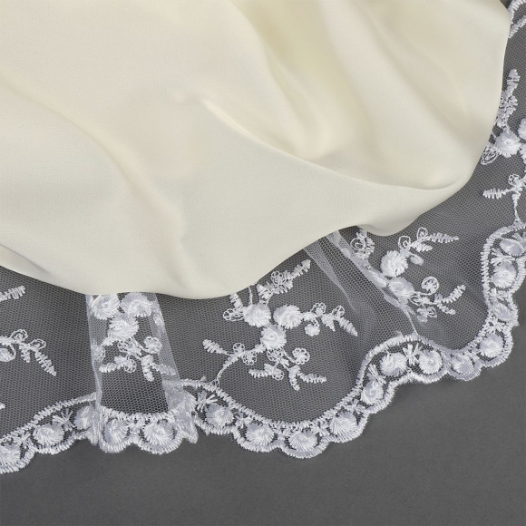 Кружево на жесткой сетке Exclusive арт.TBY 3BS824K шир.85мм цв.01 белый уп.13,71м