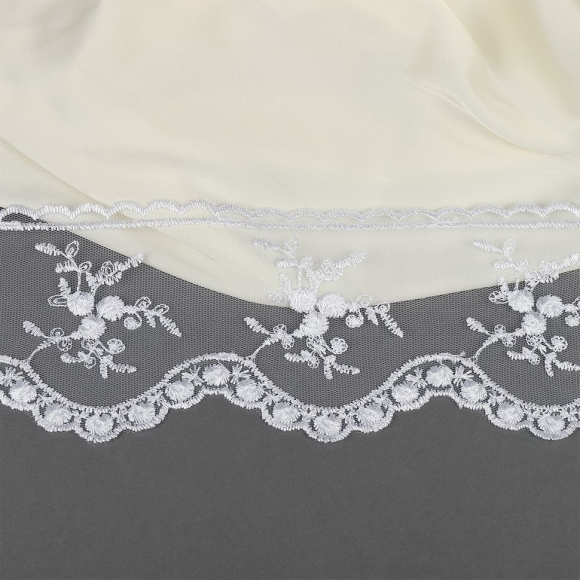 Кружево на жесткой сетке Exclusive арт.TBY 3BS824K шир.85мм цв.01 белый уп.13,71м