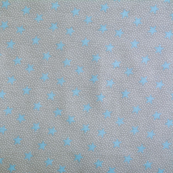 Ткань ранфорс Звездопад, арт.WH 2929-v06, 130г/м?,100% хлопок, шир.240см, цв.серый/голубой, рул.30м