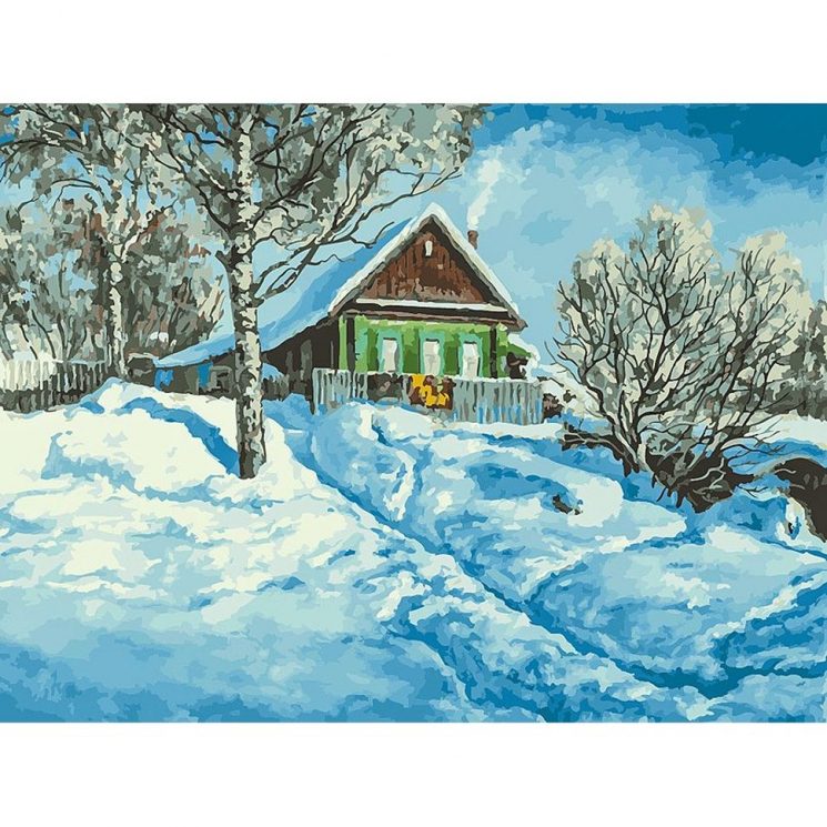 Картины по номерам Белоснежка арт.БЛ.279-AS Домик на горе 30х40 см