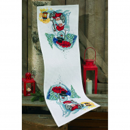 Набор для вышивания PERMIN арт.68-6292 Дорожка Снеговик с зонтиком 37х104 см