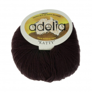 Пряжа ADELIA KATTY (100% шерсть) 10х50г/150м цв.10 т.коричневый