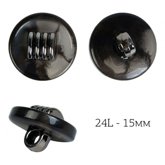 Пуговицы пластик TBY.J.1857 цв.01 черный 24L-15мм, на ножке, 400шт