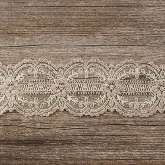 185622_Вышивка на тюле, 60 мм, цвет розовый