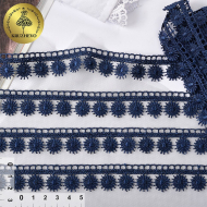 Кружево гипюр KRUZHEVO арт.TR.8GB0730 шир.20мм цв.05 т.синий, уп.9м