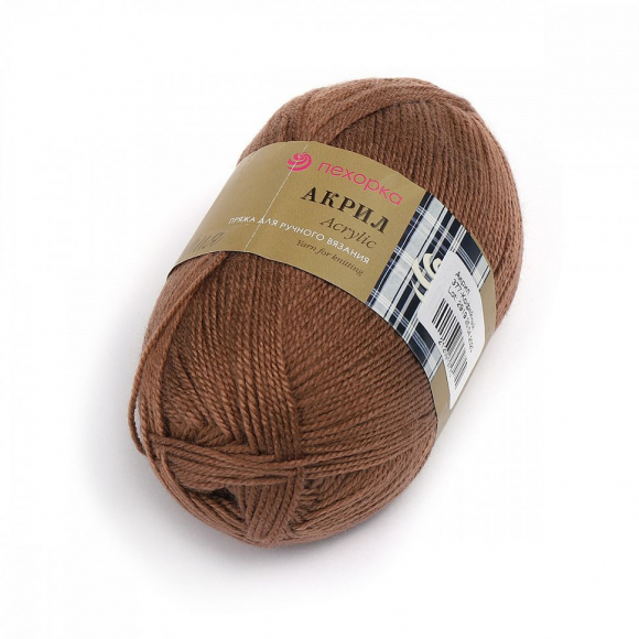 Пряжа для вязания ПЕХ Акрил (100% акрил) 5х100г/300м цв.377 кофейный