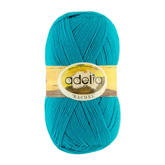 Пряжа ADELIA RACHEL (90% шерсть, 10% полиэстер) 5х100г/400м цв.24 бирюзовый