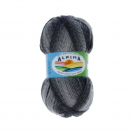 Пряжа ALPINA ROMANTIC (100% шерсть) 5х100г/300м цв.01 белый-черный