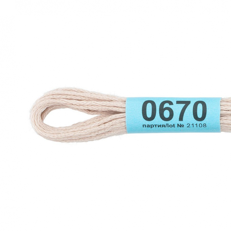 Нитки для вышивания Gamma мулине (0207-0819) 100% хлопок 24 x 8 м цв.0670 св.розово-серый