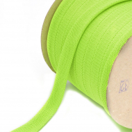 Шнур плоский полиэфир 12-15мм арт. 06с2341 цв. люм. салатовый уп.50м