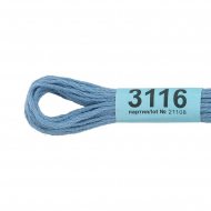 Нитки для вышивания Gamma мулине (3071-3172) 100% хлопок 24 x 8 м цв.3116 голубой