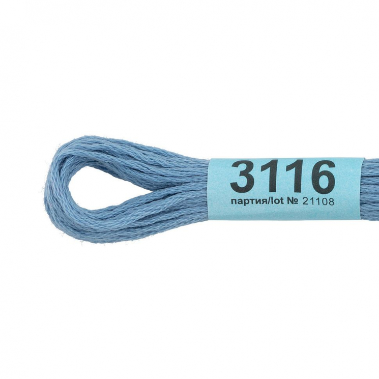 Нитки для вышивания Gamma мулине (3071-3172) 100% хлопок 24 x 8 м цв.3116 голубой