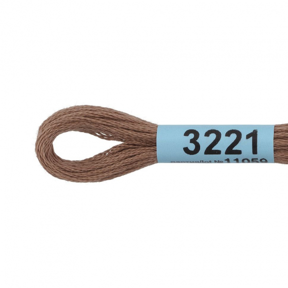 Нитки для вышивания Gamma мулине (3173-6115) 100% хлопок 24 x 8 м цв.3221 т.т.бежевый