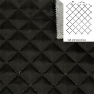 Термостежка Подкладка НАРЕЗКА арт.РАД.69515 170Т №0127/3070 рис.№5 клетка 3,5см цв.черный Синтепон 100г/м? шир.150см уп.5м
