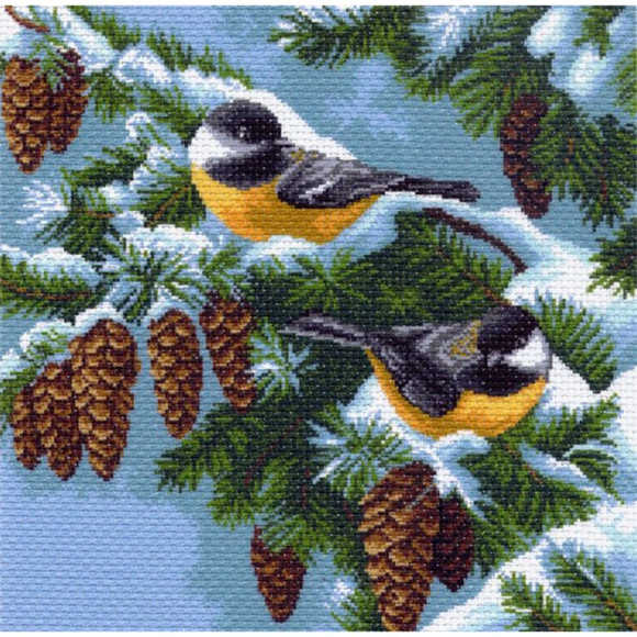 Рисунок на канве МАТРЕНИН ПОСАД арт.41х41 - 1535 Синички