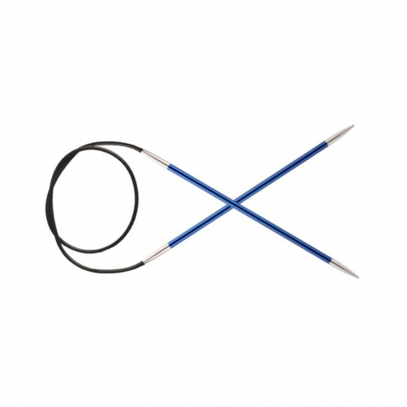 47069 Knit Pro Спицы круговые для вязания Zing 4мм/40см, алюминий