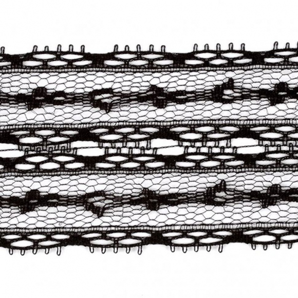 Кружево-трикотаж арт.TBY 741-2B шир.50мм цв.черный уп.45,7м