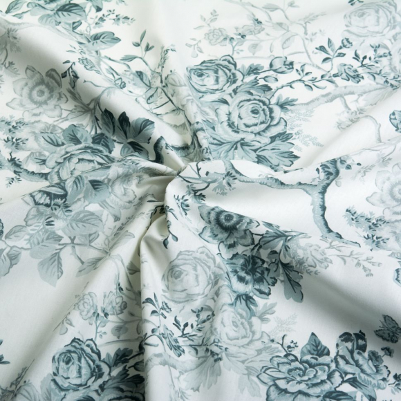 Ткань ранфорс Розы моно, арт.WH 9935-v24, 130г/м?,100% хлопок, шир.240см, цв.мята, уп.3м Ткань ранфорс Розы моно, арт.WH 9935-v24, 130г/м?,100% хлопок, шир.240см, цв.мята, уп.3м