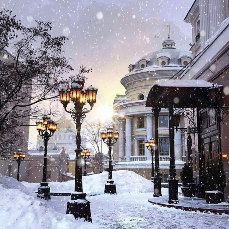 Картины мозаикой Molly арт.KM0670 Зимний пейзаж (21 цвет) 30х30 см