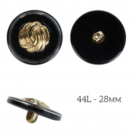 Пуговицы пластик TBY.J.1830 цв.01 черный 44L-28мм, на ножке , 36шт