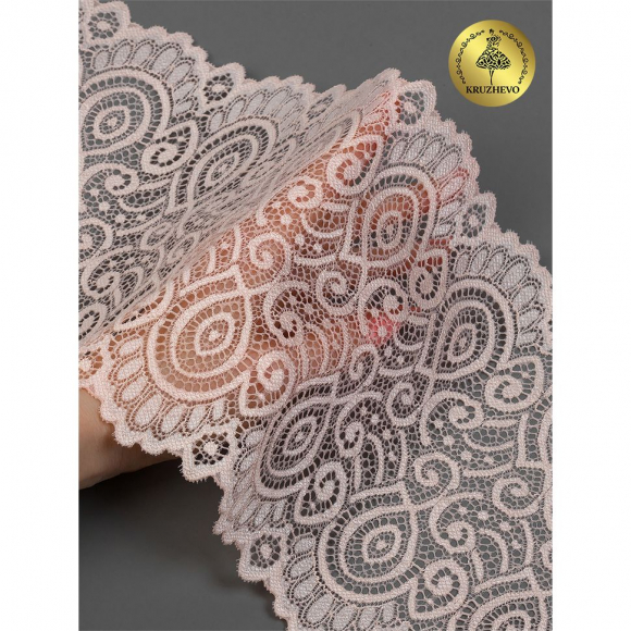 Кружево-стрейч KRUZHEVO арт.TBY.L1351 шир.180мм цв.081 лососевый уп.25м