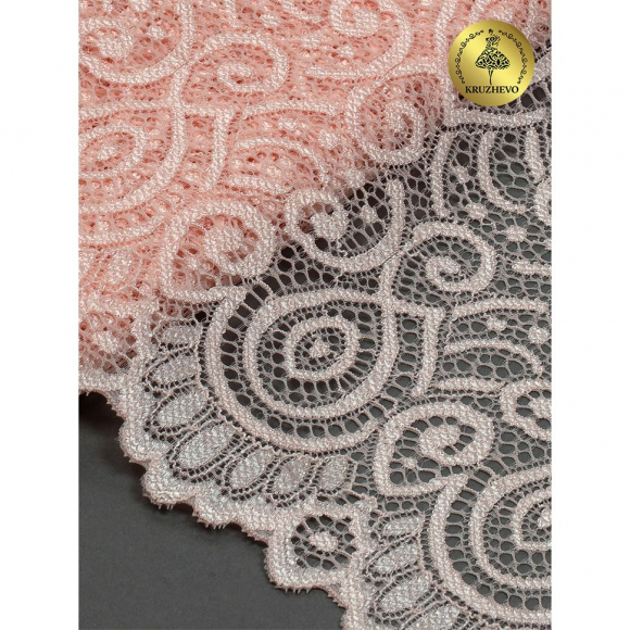 Кружево-стрейч KRUZHEVO арт.TBY.L1351 шир.180мм цв.081 лососевый уп.25м