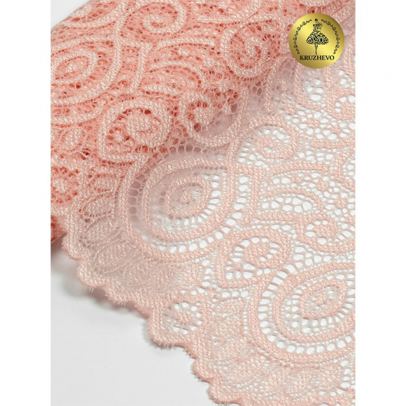 Кружево-стрейч KRUZHEVO арт.TBY.L1351 шир.180мм цв.081 лососевый уп.25м