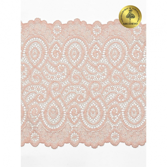 Кружево-стрейч KRUZHEVO арт.TBY.L1351 шир.180мм цв.081 лососевый уп.25м