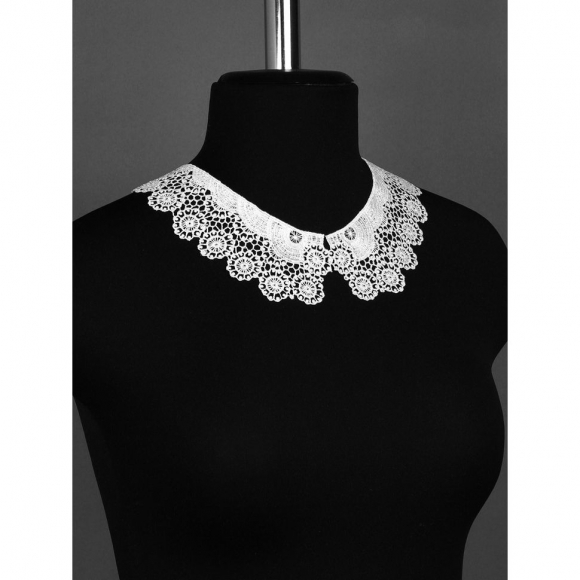 Воротник гипюр KRUZHEVO арт.TR.12599 21х6см цв.01 белый уп.50 комп