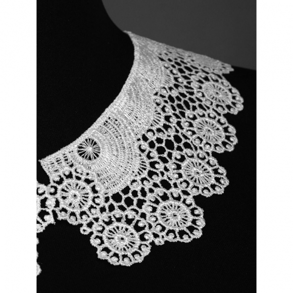 Воротник гипюр KRUZHEVO арт.TR.12599 21х6см цв.01 белый уп.50 комп