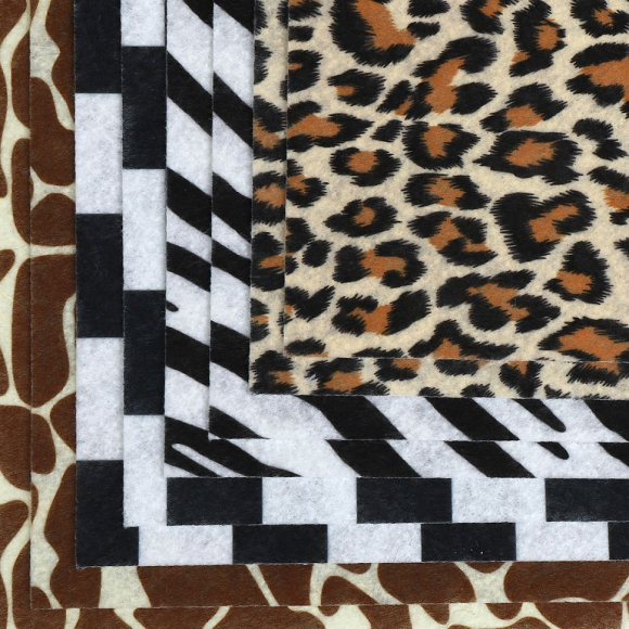 Набор листового фетра с декоративным принтом Magic 4 Hobby 1мм 20х30см арт.FLT-CPF1 уп.8 листов цв.ассорти