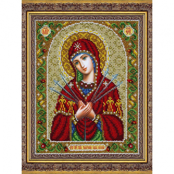 Набор для вышивания бисером ПАУТИНКА арт.Б-1096 Пр.Богородица Умягч.злых сердец 20х25 см