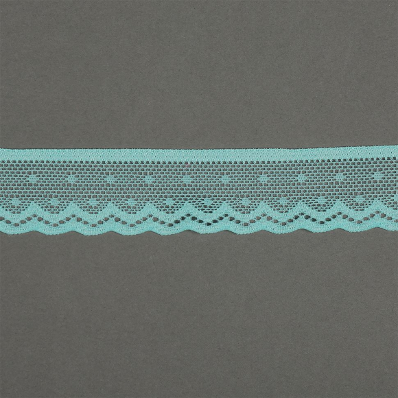 Кружево-стрейч KRUZHEVO арт.TBY.8028 шир.25мм цв.F201 мятный уп.50м